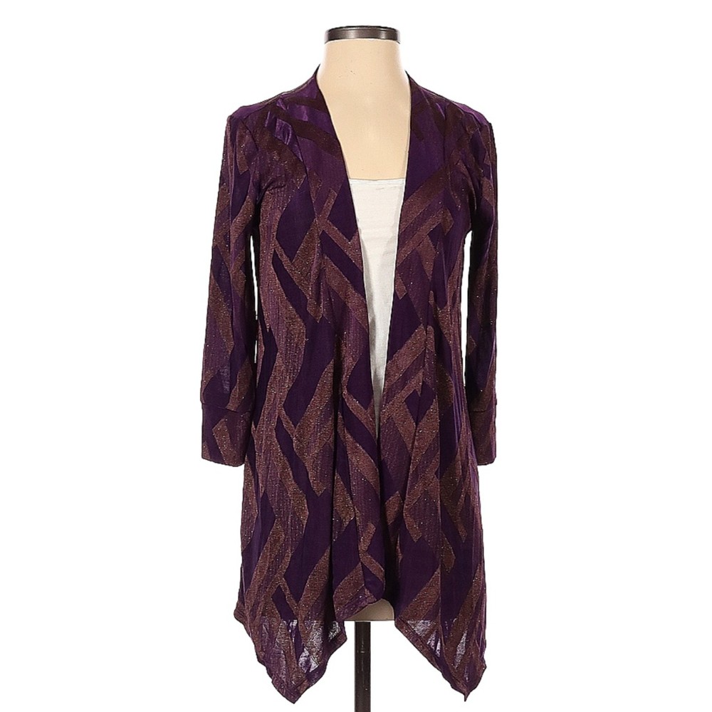 Chico's Glitter Cardigan with Asymmetrical Hem Size 0 (US size 4)